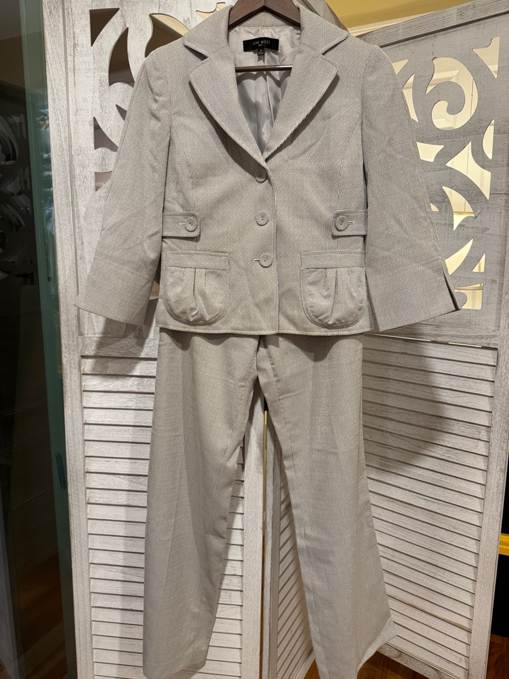 Nine West Light Beige Women's Blazer and Pants Set